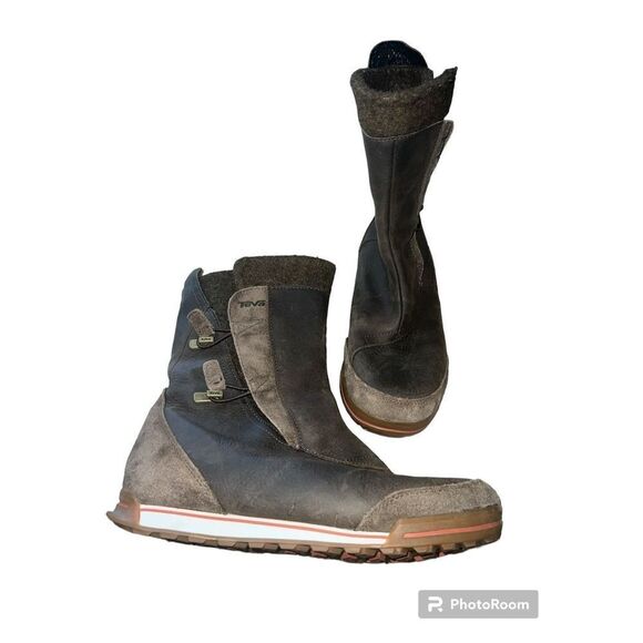 ✨TEVA HALEY WATERPROOF BOOTS SHOES SZ 8.5  LEATHER✨ - Picture 1 of 8